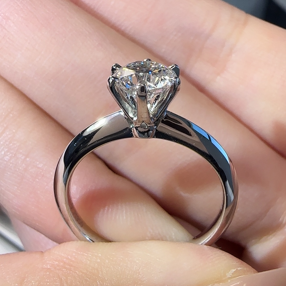 实验室培育钻石铂Pt950镶嵌T六爪1卡11-17