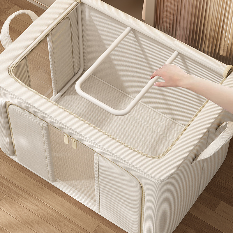 4个装 天山棉麻收纳箱羽绒衣服整理袋家用换季被子储物神器百纳箱