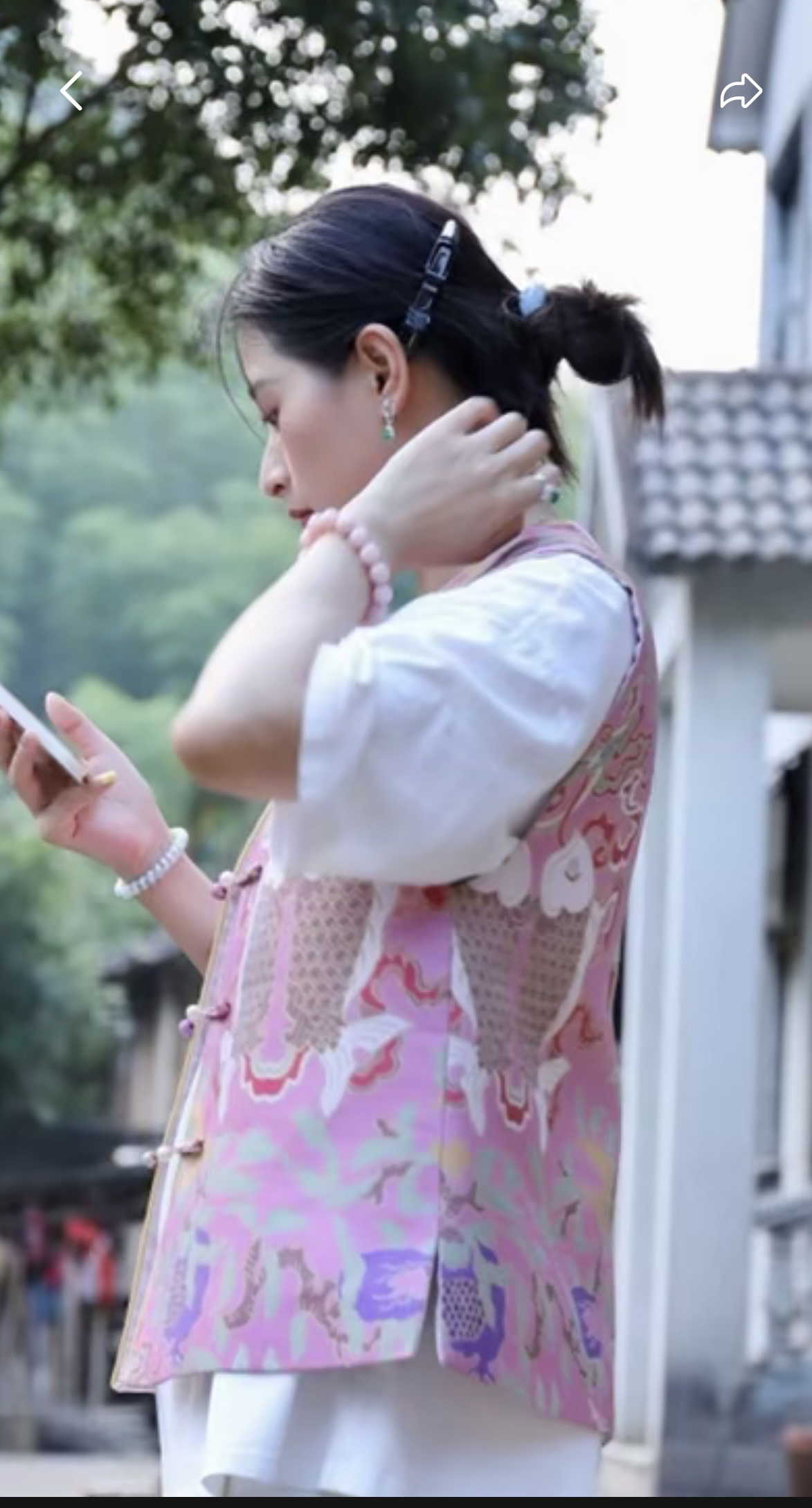 三哥手工；中式唐装年年有余风格精美夏季马甲百搭中国风
