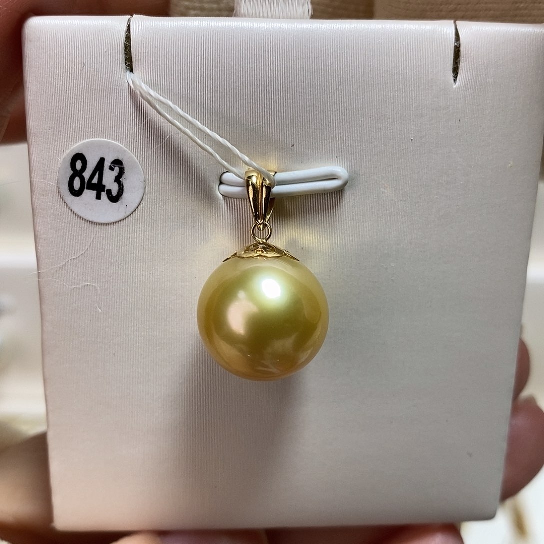 海水珍珠吊坠(不含链)18K金镶嵌
