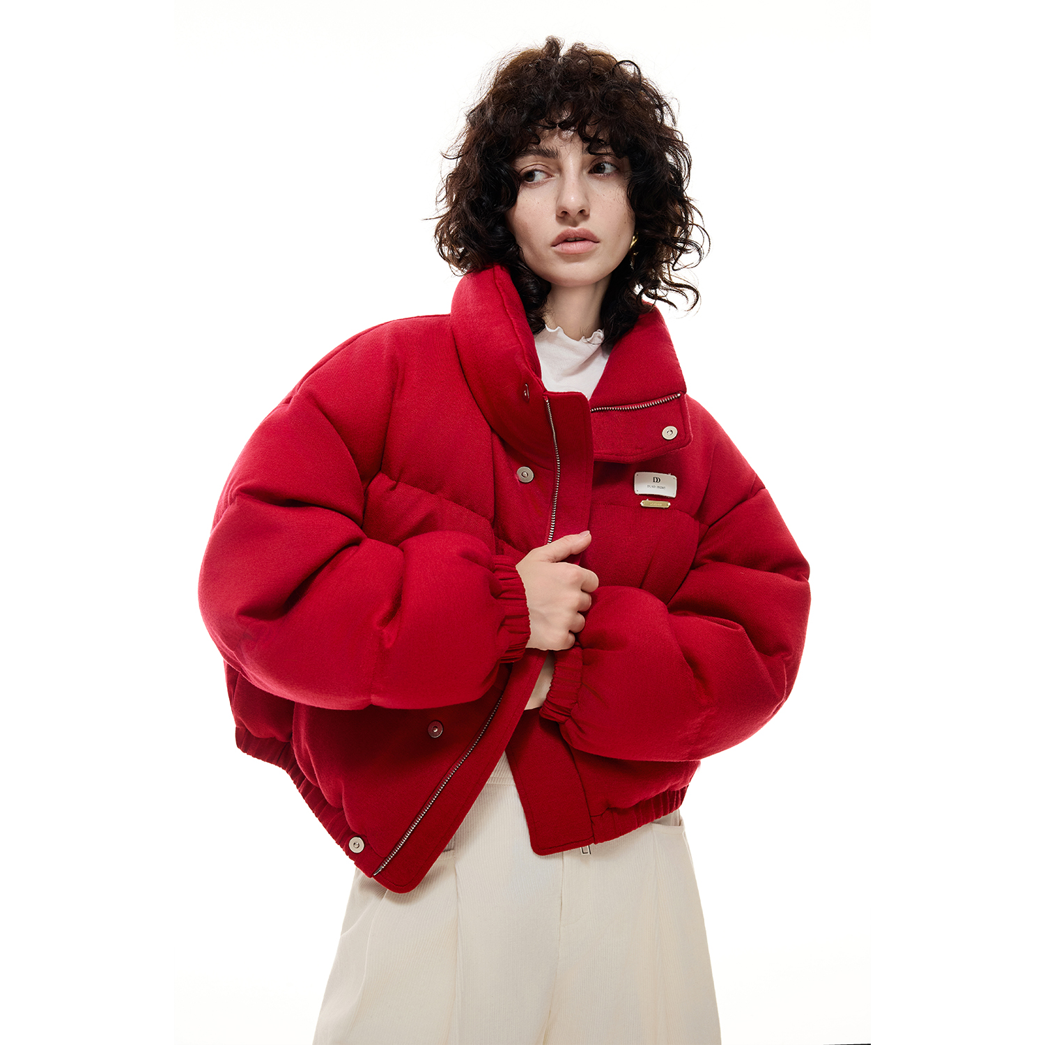 DI.AD 白鸭绒短款羽绒服女2025冬季新款休闲保暖外套DD554530Y2