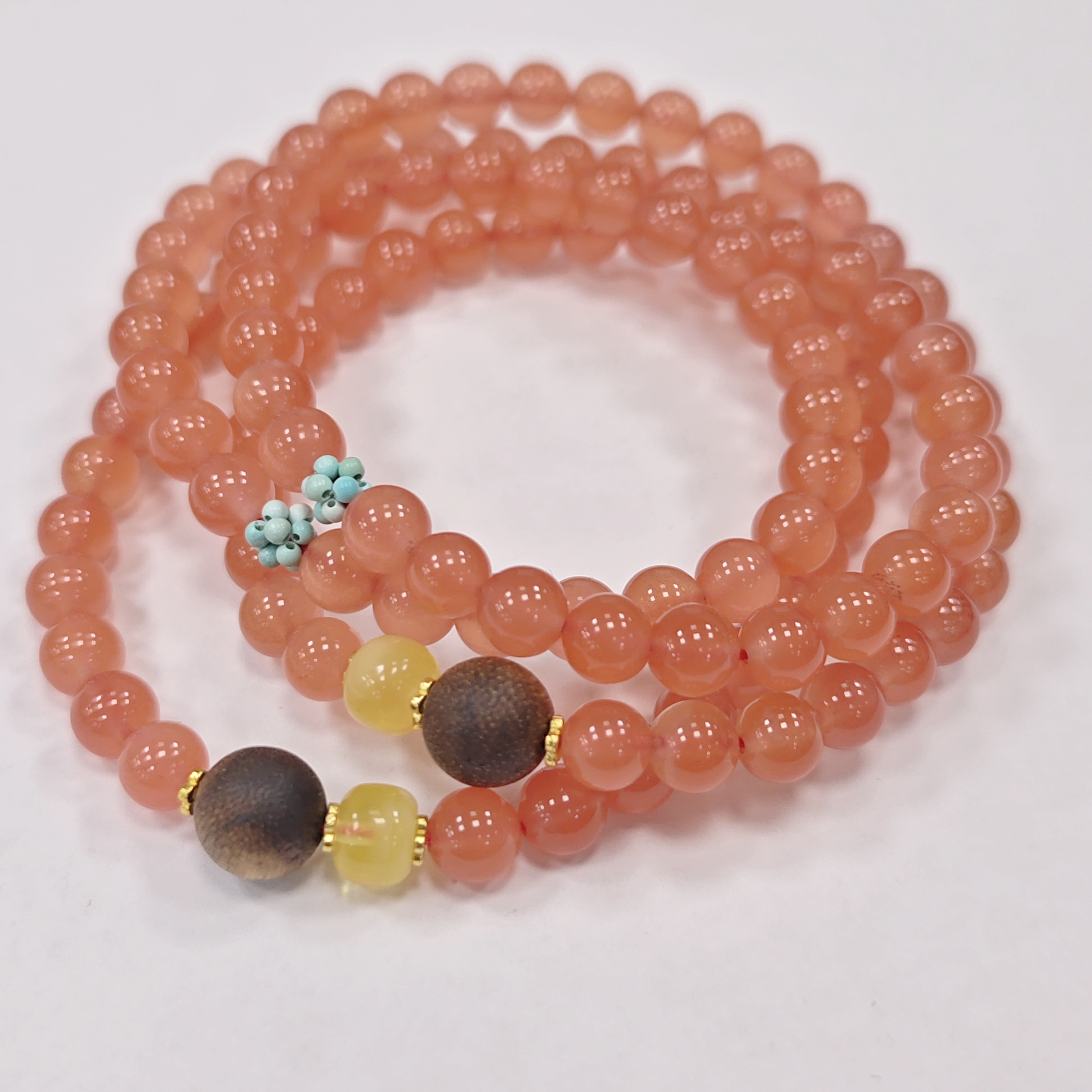 【书记甄选】天然南红双圈手链 多样性发一件 约6mm 3239JY