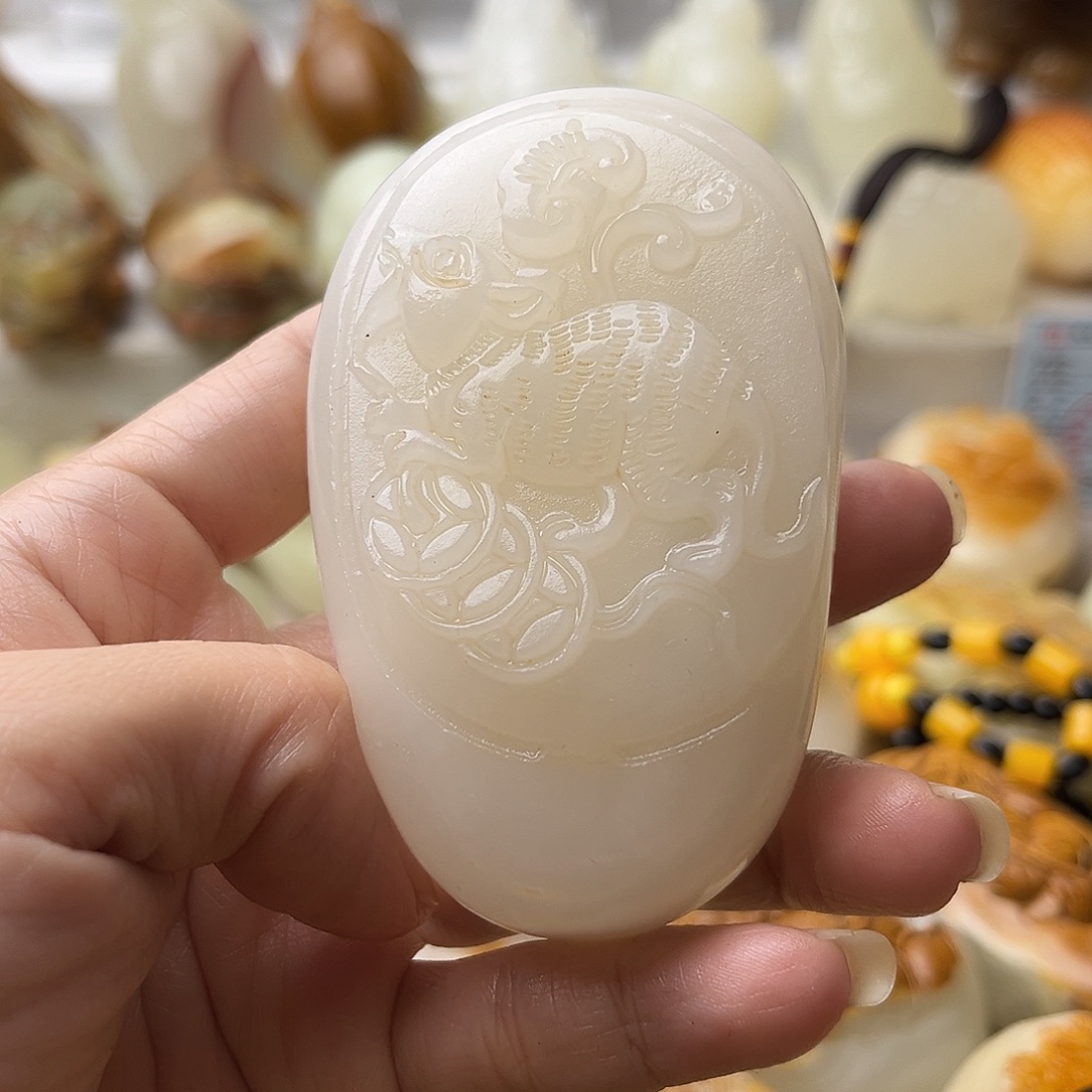 石材方解石手把摆件不退换鼠