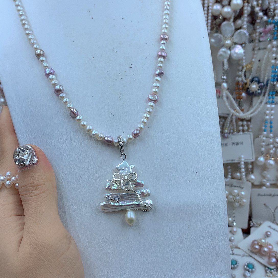 ****）淡水珍珠耳饰银S925镶嵌