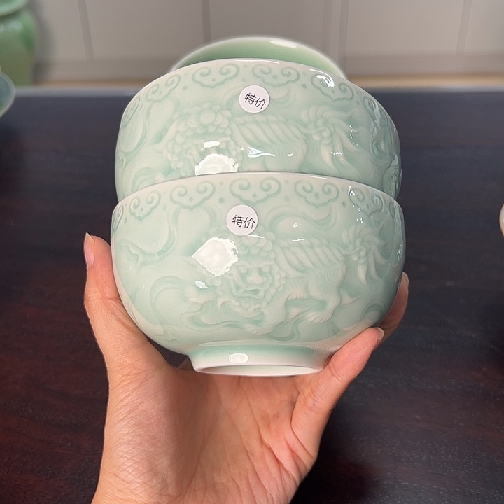 龙泉云间青瓷小米茶器