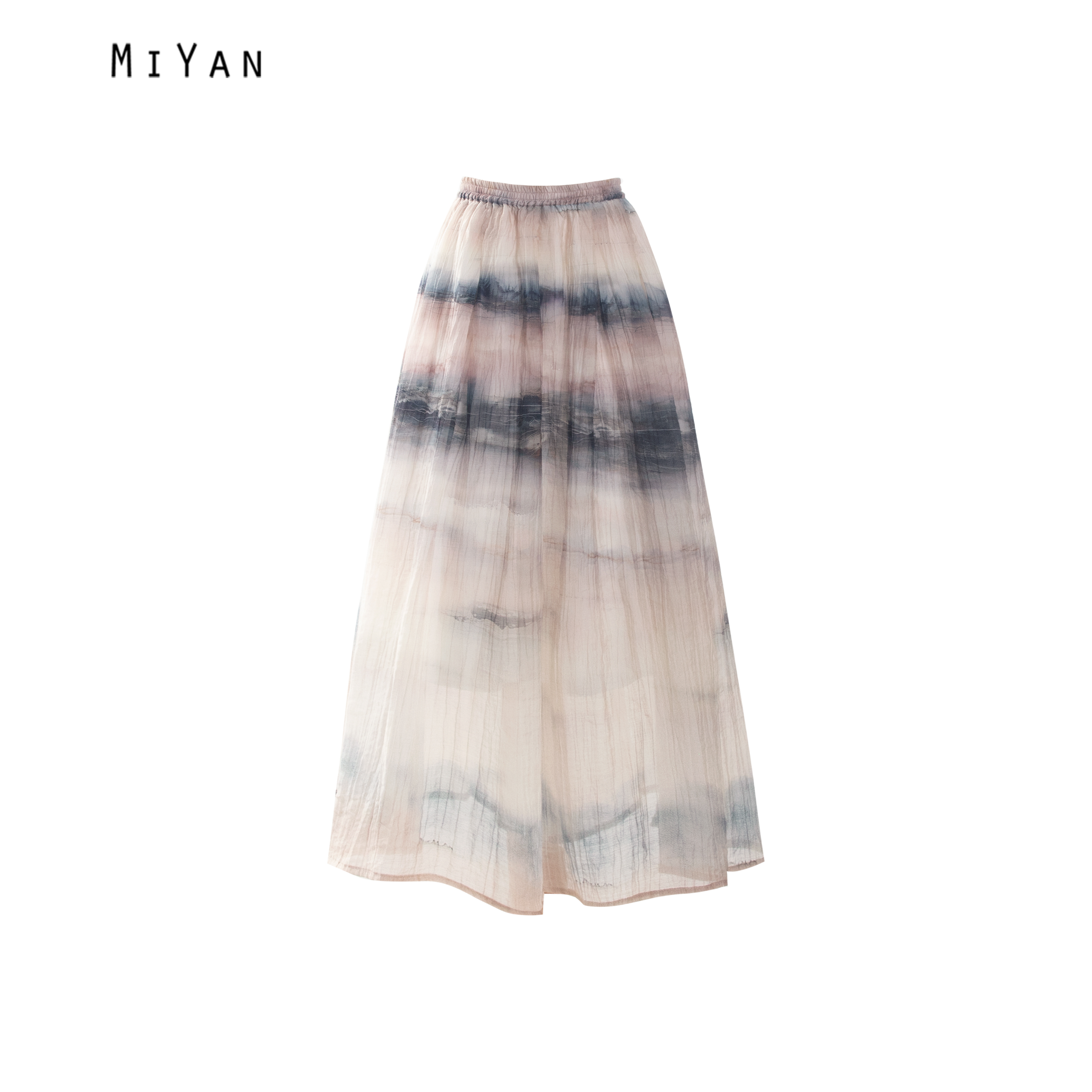 606夏季新款女士半身裙中长款85CM裙长有口袋里衬工字褶遮胯显瘦