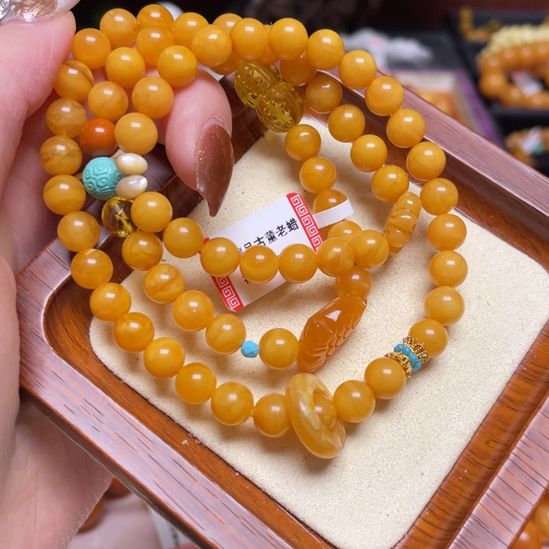 未镶嵌蜜蜡手链手串