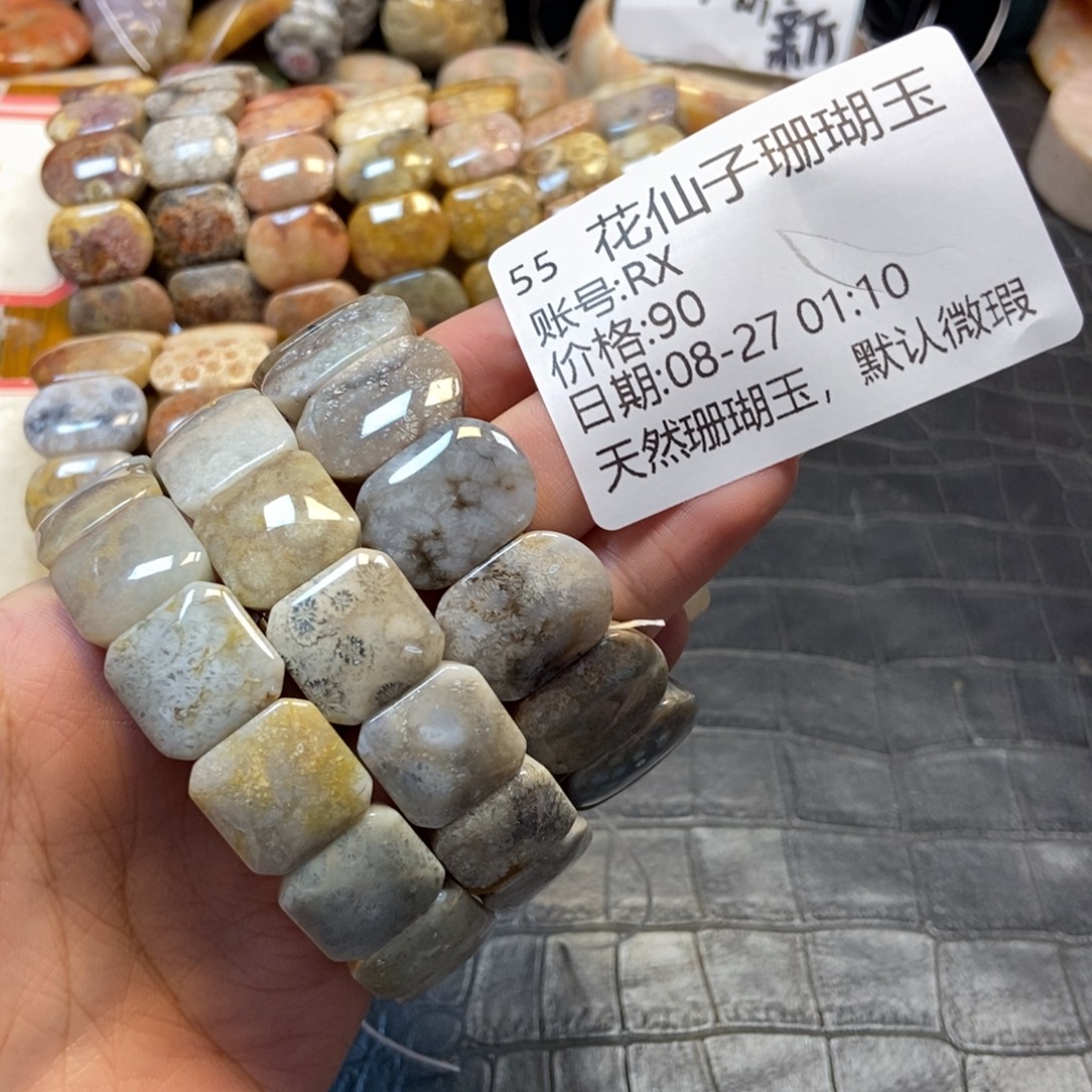 R***X未镶嵌硅化珊瑚（珊瑚玉）珠宝半成品55