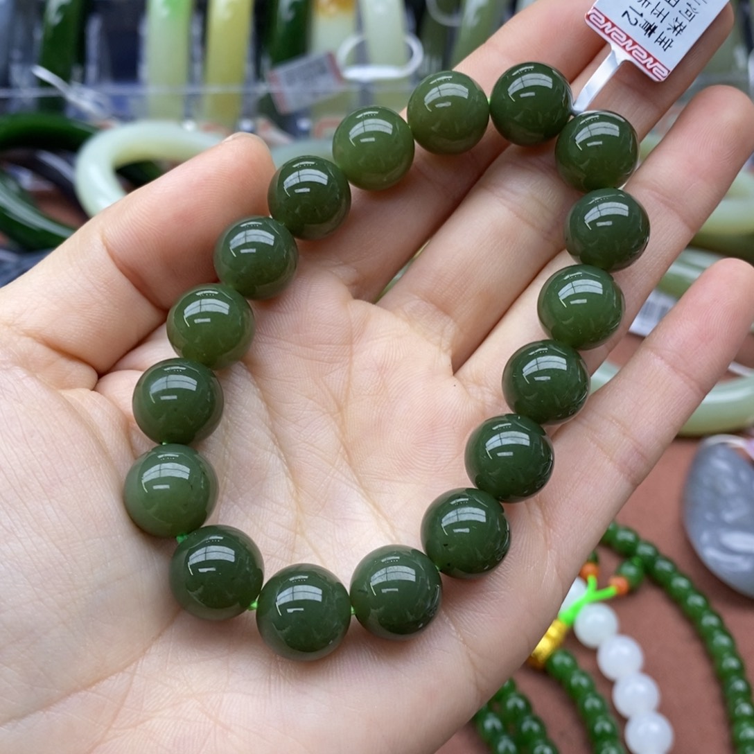 和田玉未镶嵌手串卡12