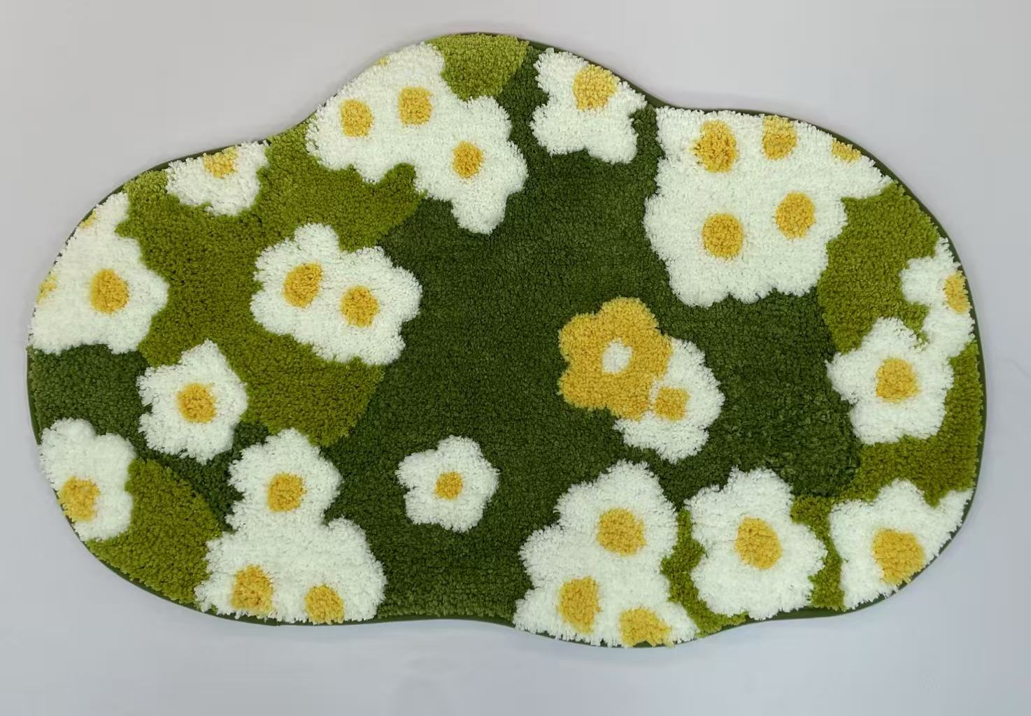 50*80森系绿色苔藓异形长条地垫防滑吸水适用于卧室客厅床边