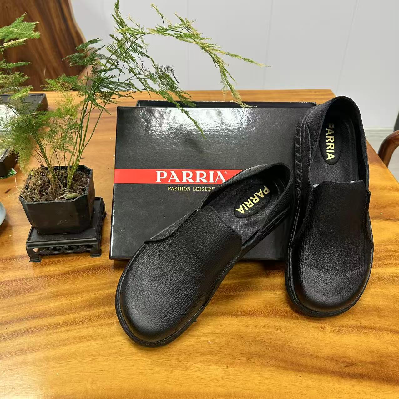 PARRIA精品头层牛皮男士男士高端皮鞋真皮黑色时尚百搭
