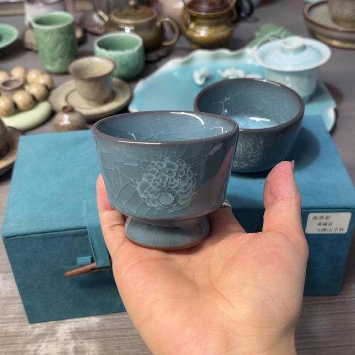 陈贵君 点冰花 高足杯