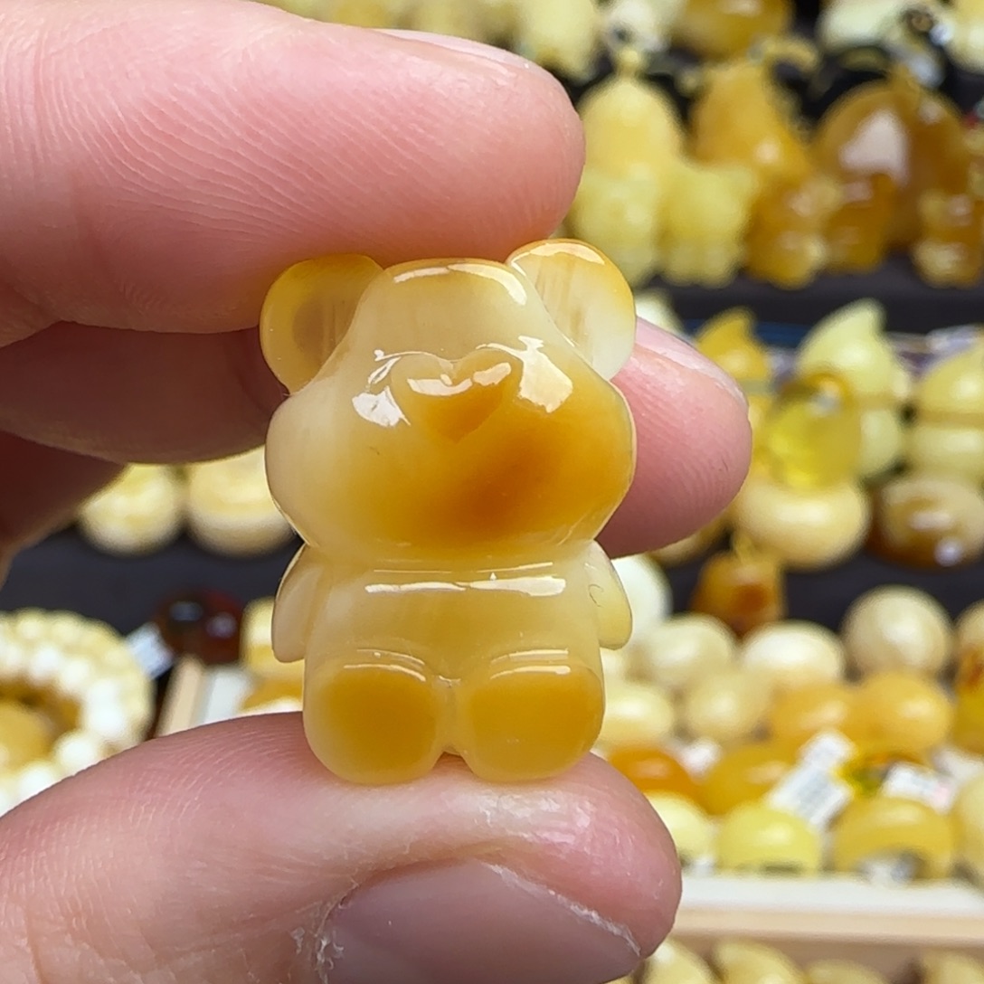 蜜蜡吊坠(不含链)未镶嵌天然蜜蜡小熊