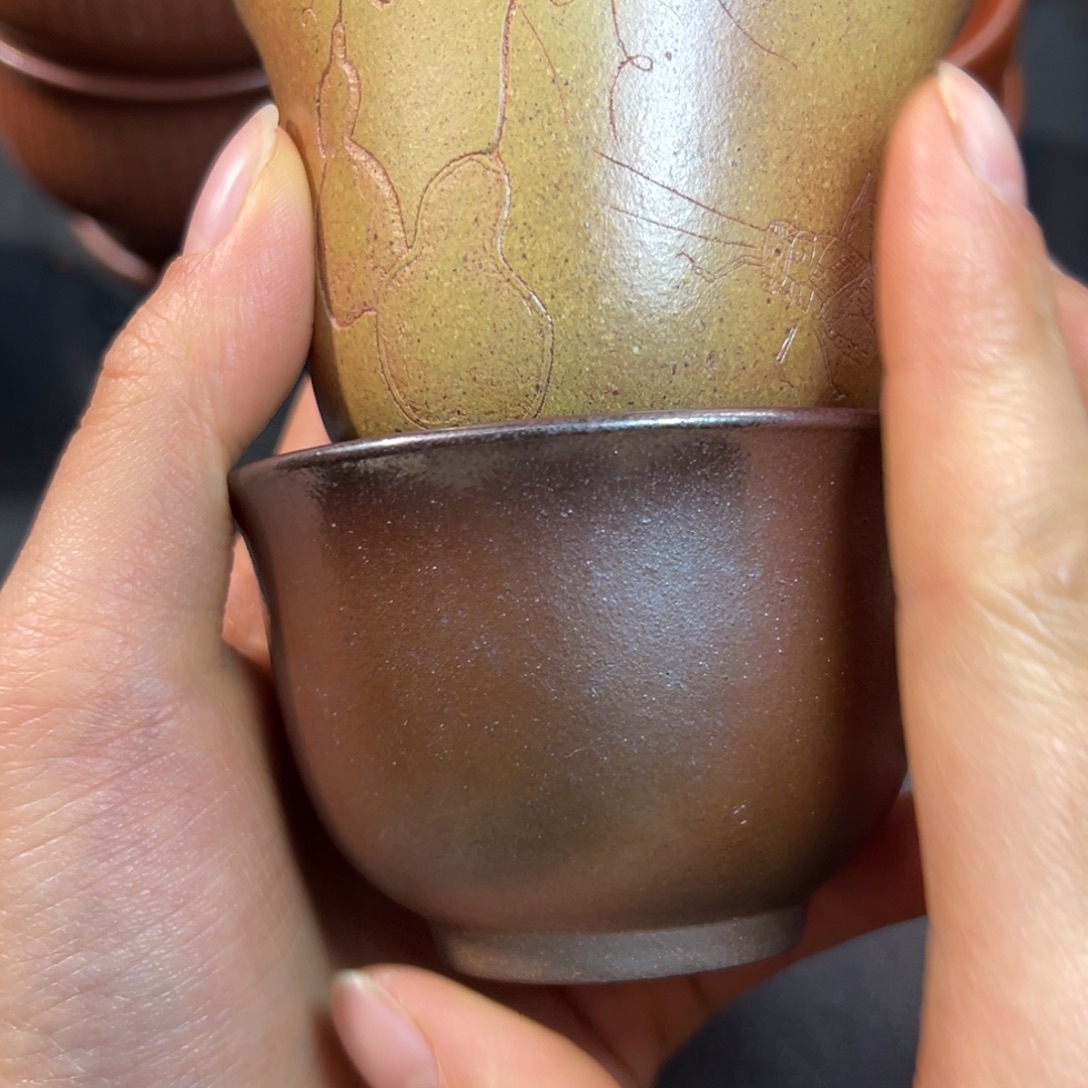 紫砂茶杯拍一送一