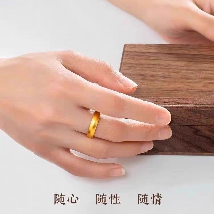 合金戒指 传承古法的磨砂开口情侣款的对戒（卡6的）