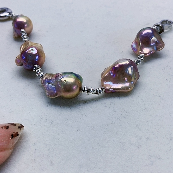 银S925镶嵌耳饰淡水珍珠