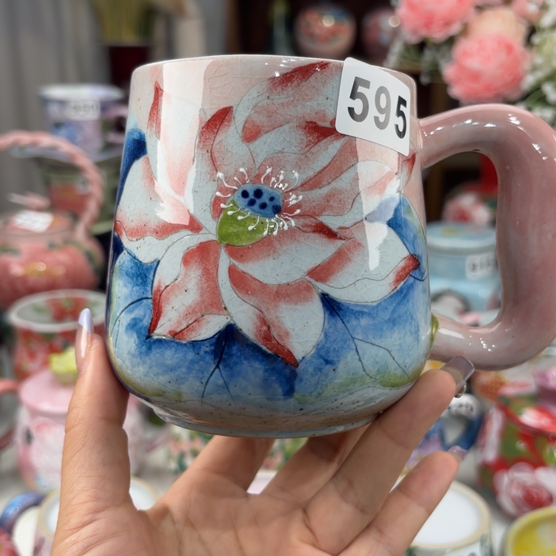 瓷片景德镇手绘高温釉下彩陶瓷茶具