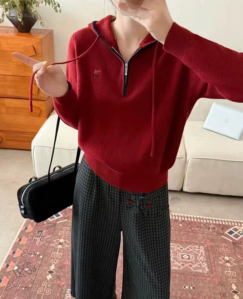 【定制款】超细柔软针织连帽上衣