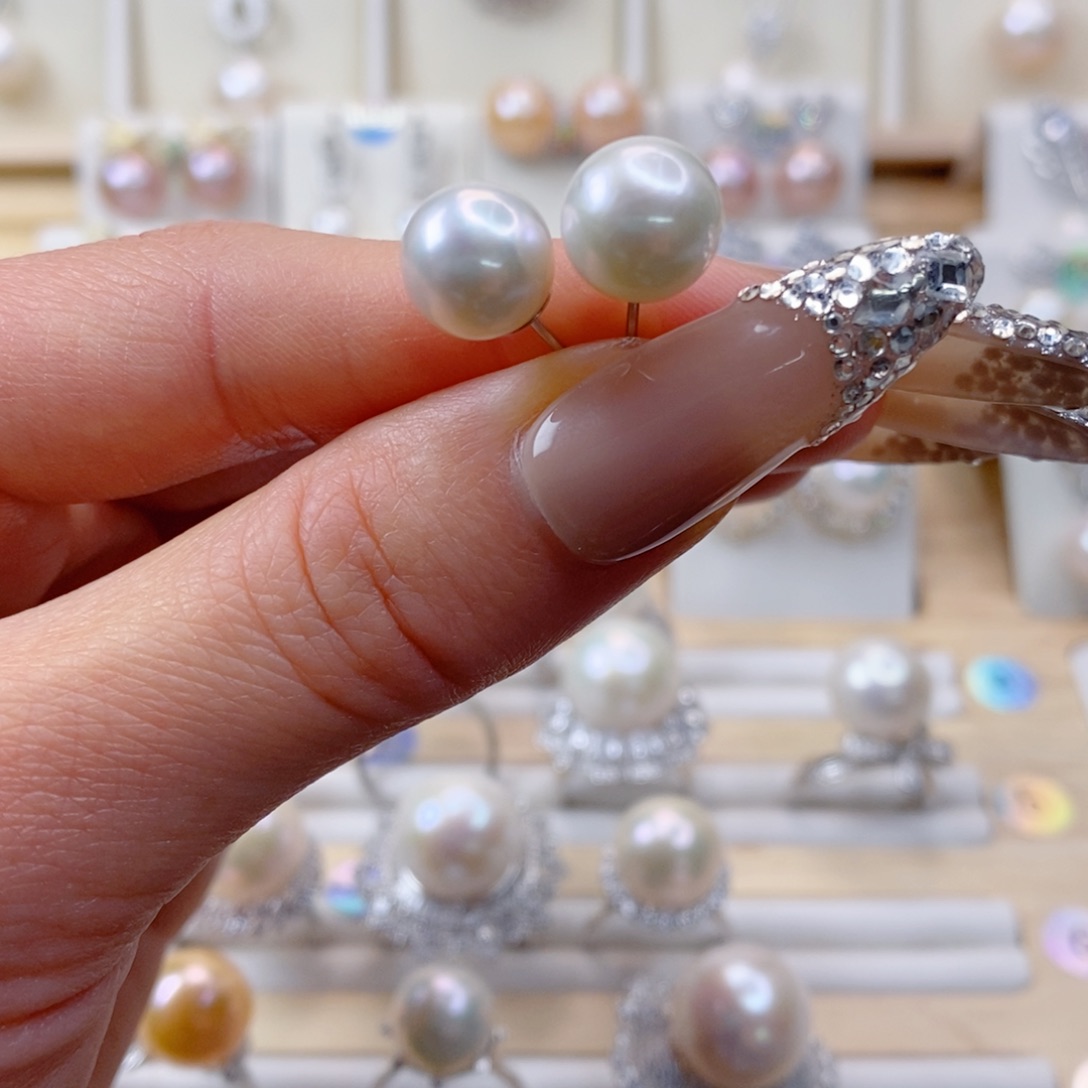 淡水珍珠耳饰合金