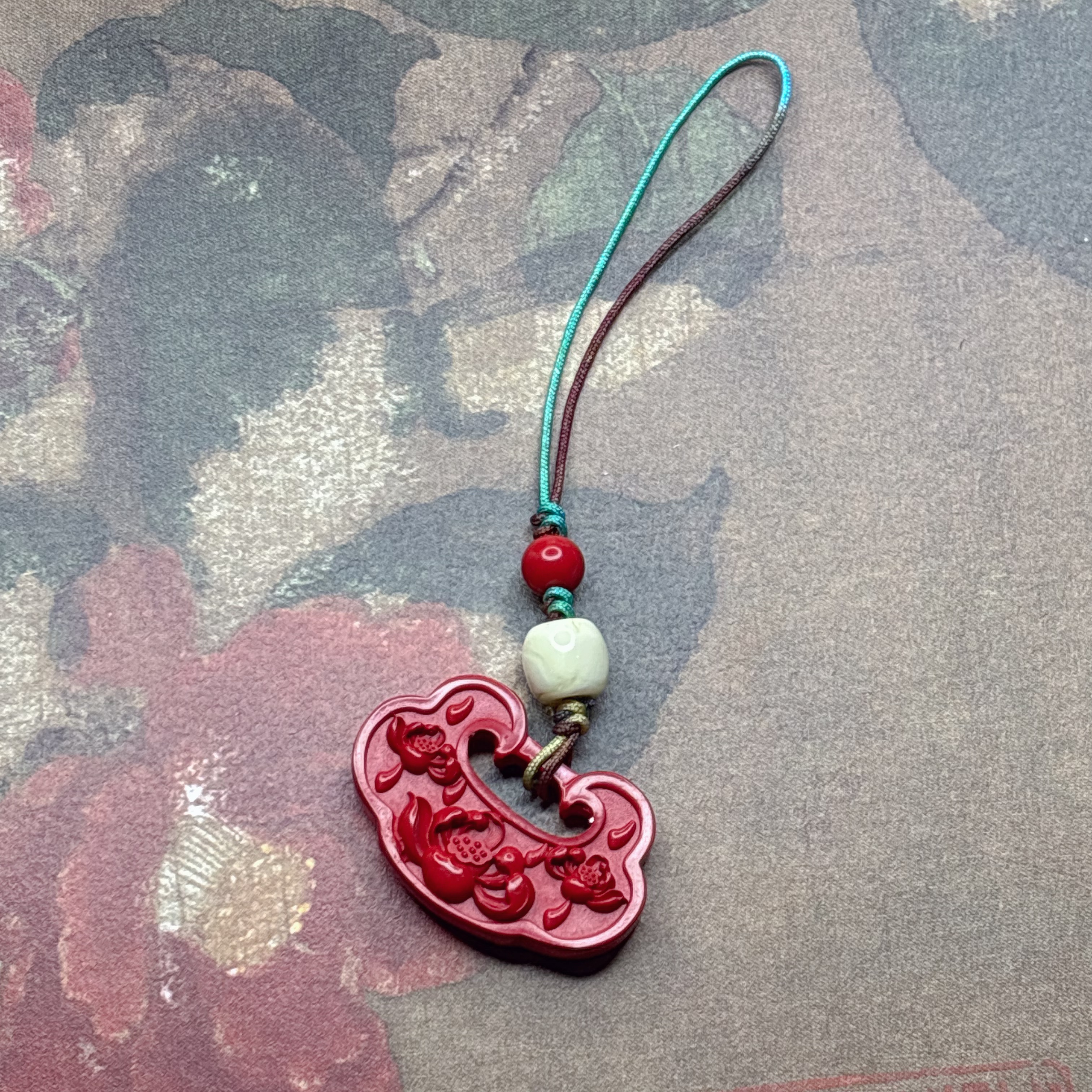 含辰砂工艺品25012712朱砂平安锁挂件*1 XS念一造物