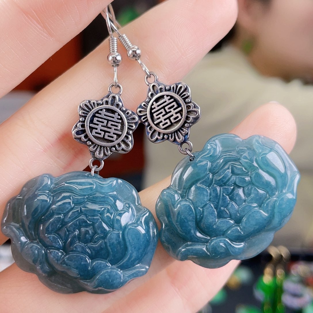 翡翠未镶嵌耳饰饰品