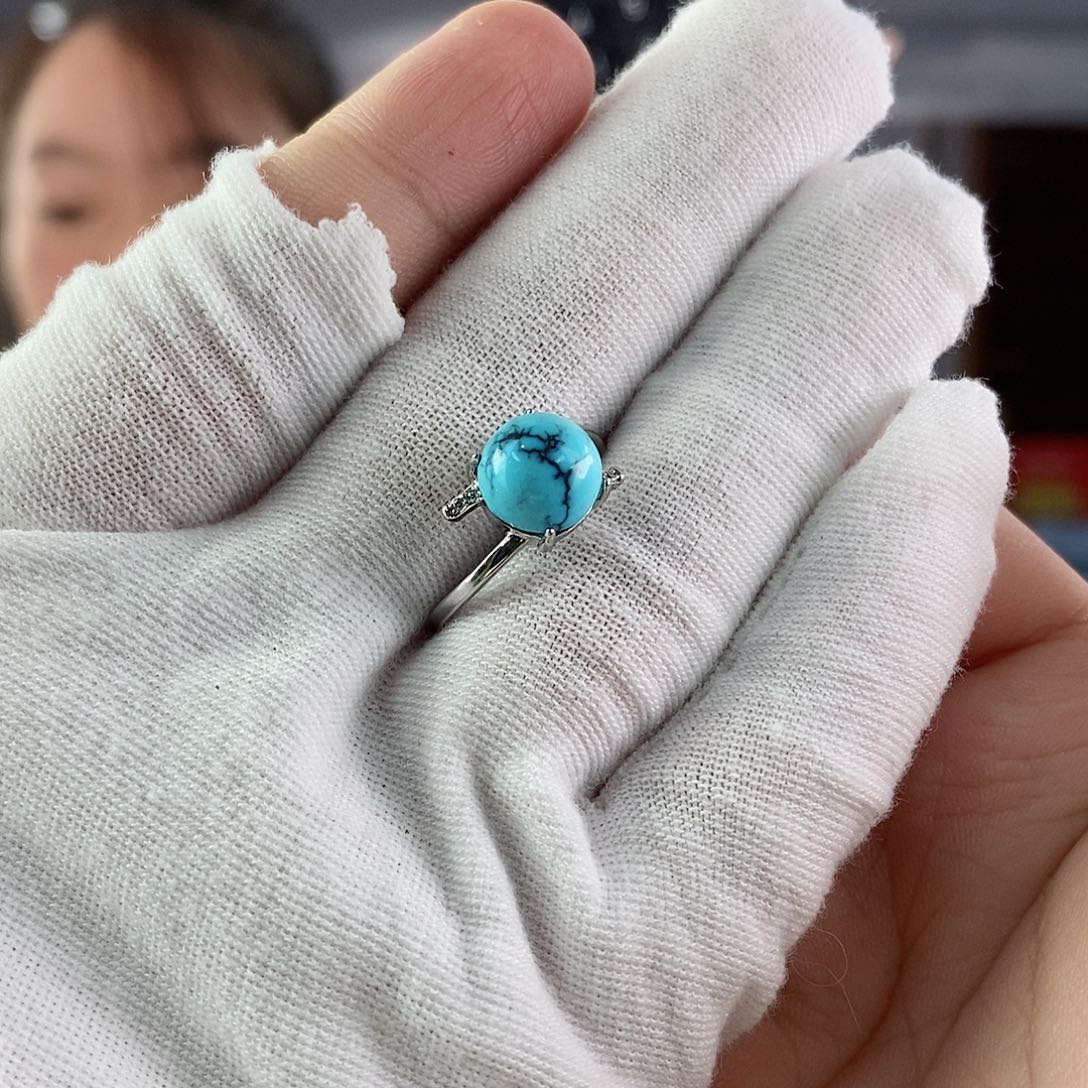 绿松石珠宝奇石银S925镶嵌