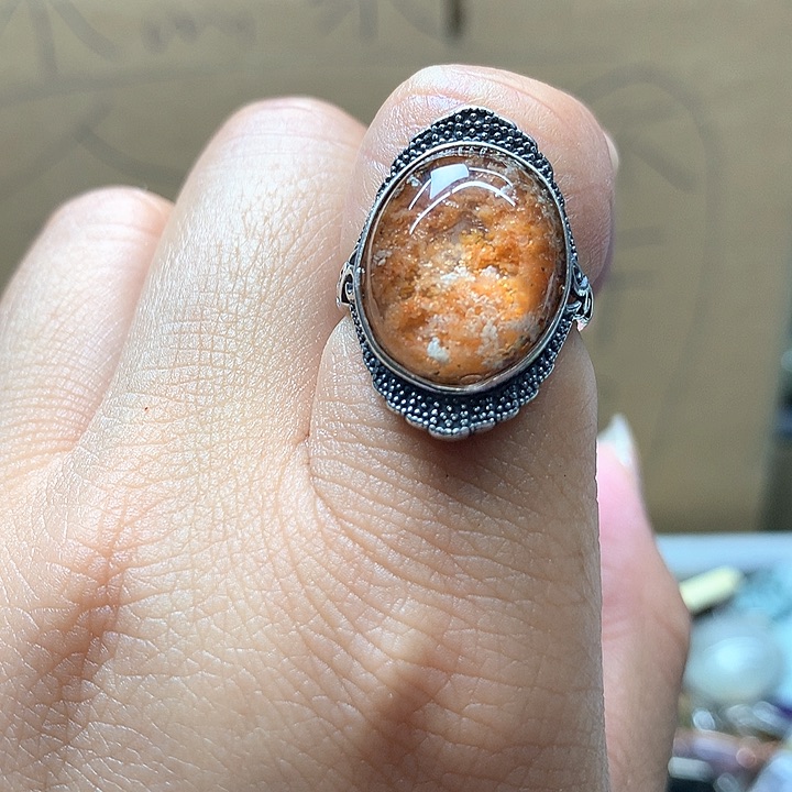 水晶水晶戒指银S925镶嵌