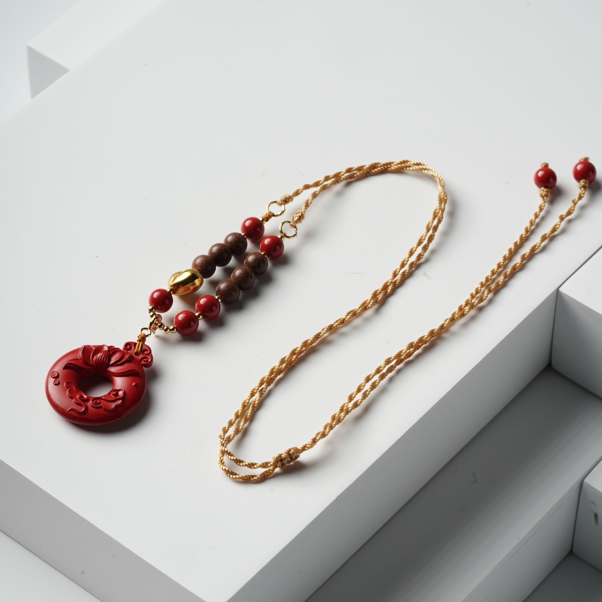 【珊木居】HXZ1710JY TO-P系列 息肌丸合香珠0.6+0.6朱砂平安扣吊坠