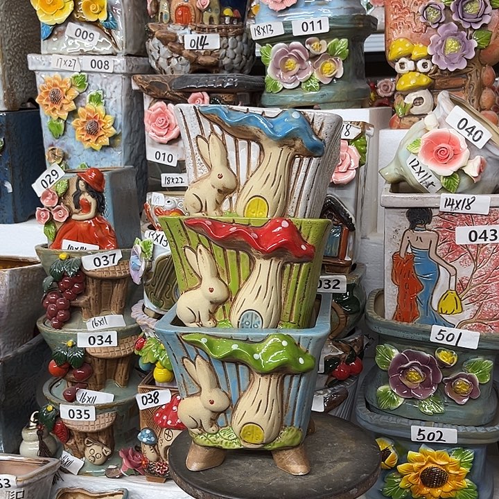 粗陶材质多肉花盆