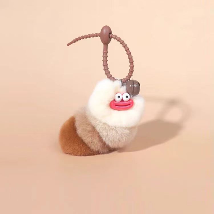 獭兔毛丑萌ins可爱毛毛虫  包挂件公仔玩偶钥匙扣