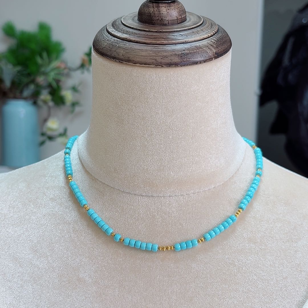 绿松石18K金镶嵌珠宝奇石4.8