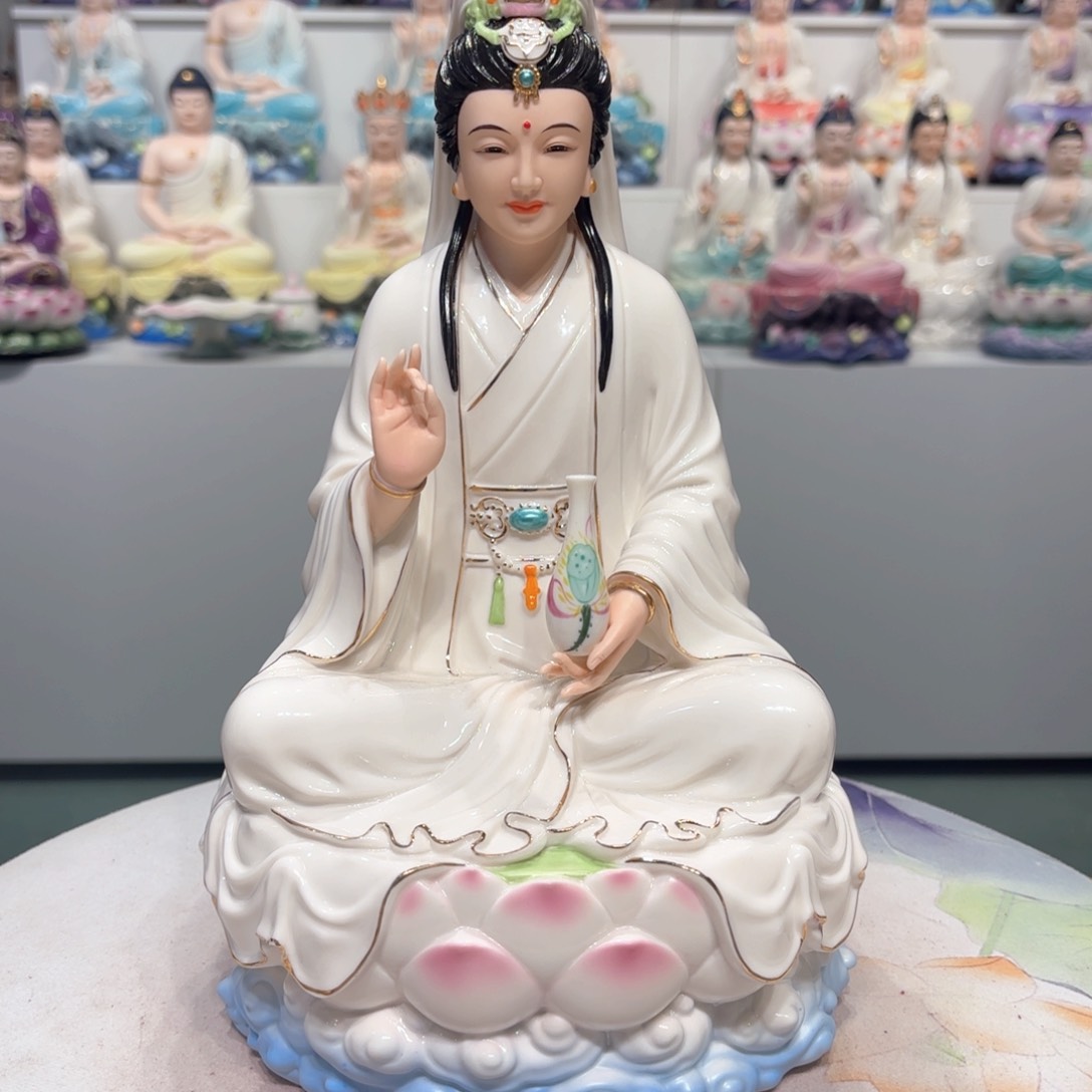 摆件瓷摆件观音12吋