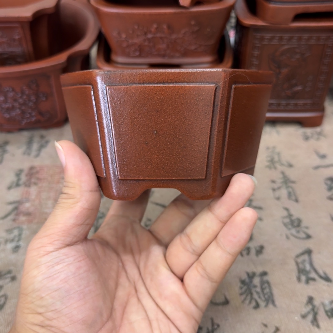 紫砂花盆10x5.5内经紫砂花盆