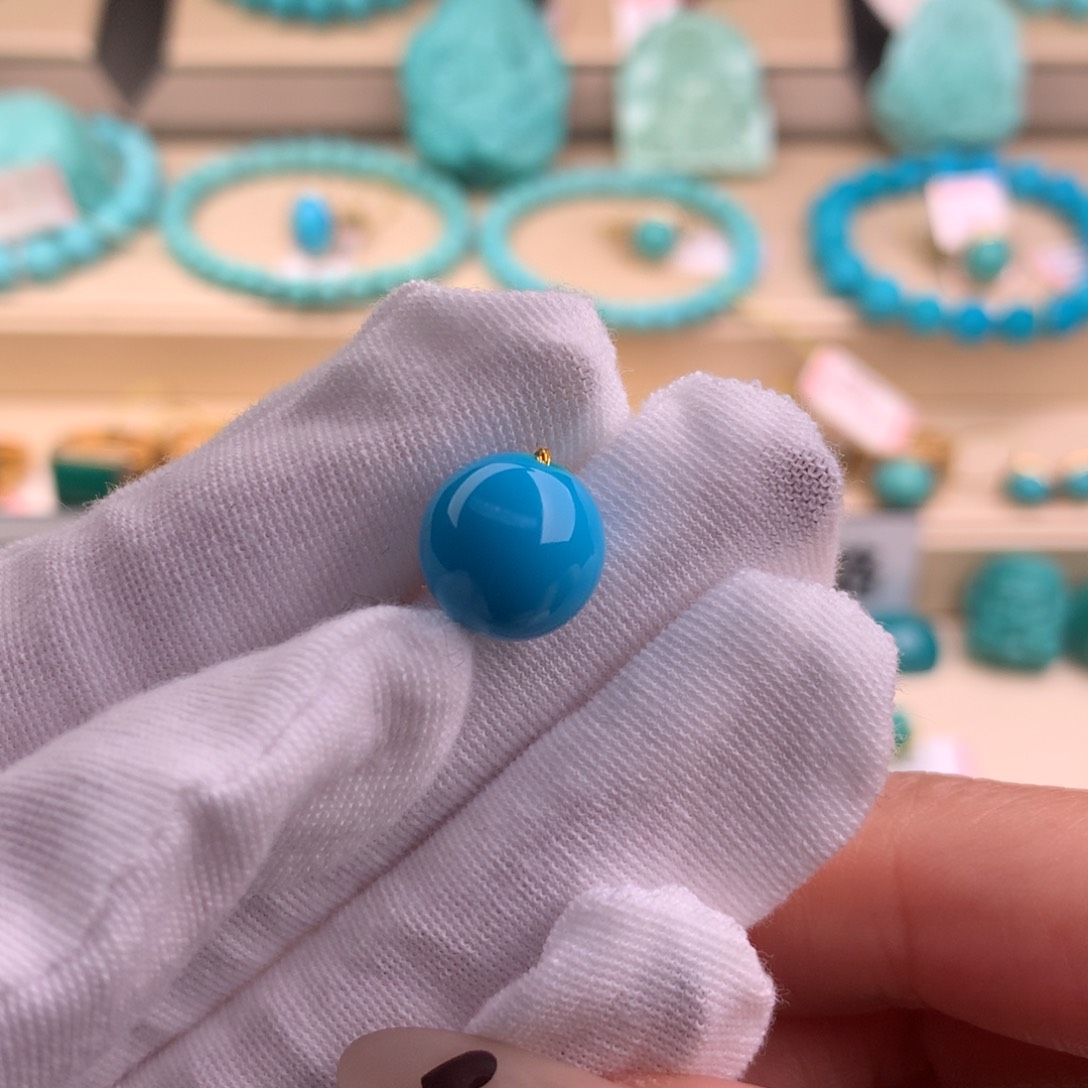 绿松石珠宝奇石未镶嵌11.5mm