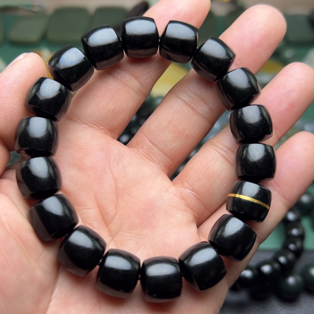 和田玉手链未镶嵌小****头卡13