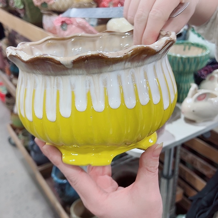 有孔，凑单福利满10元发货陶瓷多肉花盆！