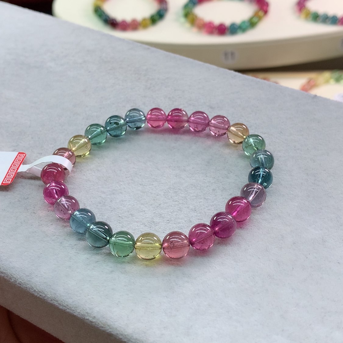 【闪购商品】碧玺手链未镶嵌浅**翩碧玺荧光色标7.2