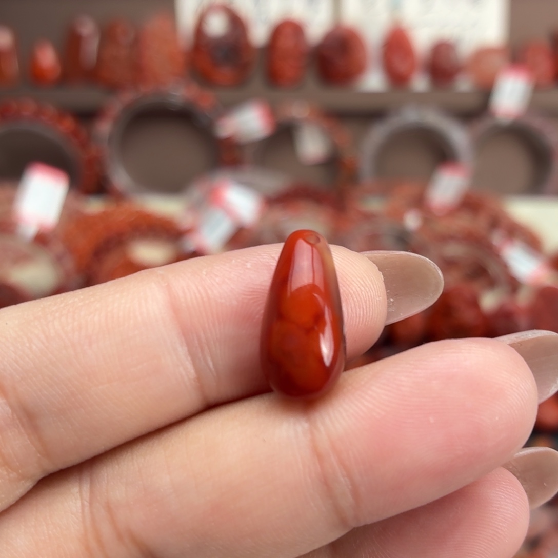 南红玛瑙未镶嵌颈饰火焰卡子