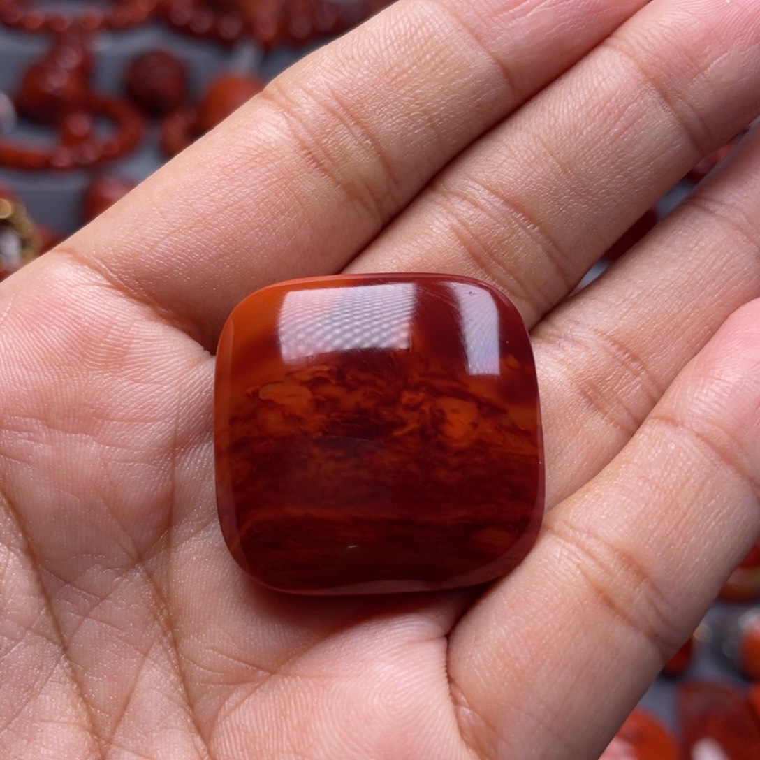 南红玛瑙未镶嵌珠宝奇石无事牌吊坠