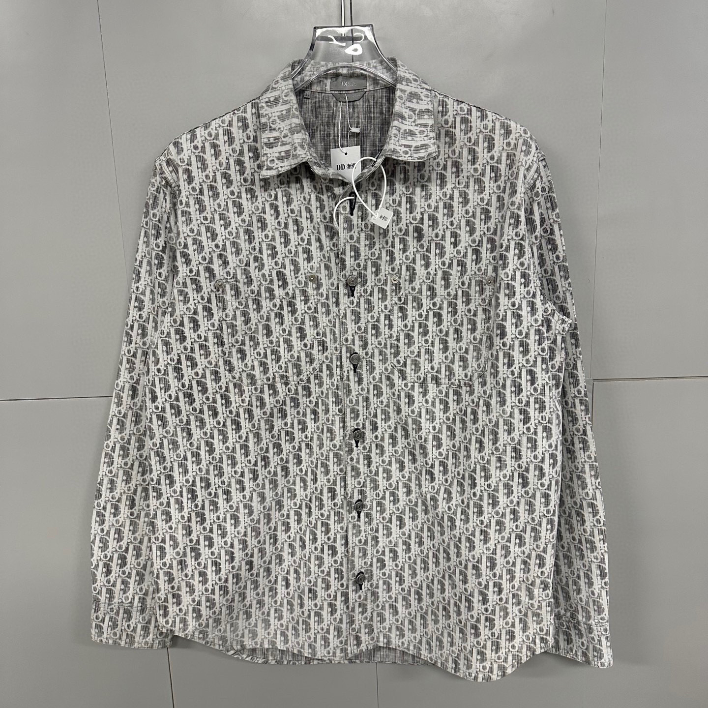 全新未使用 DIOR/迪奥 老花满印牛仔衬衫外套 39码 D19747