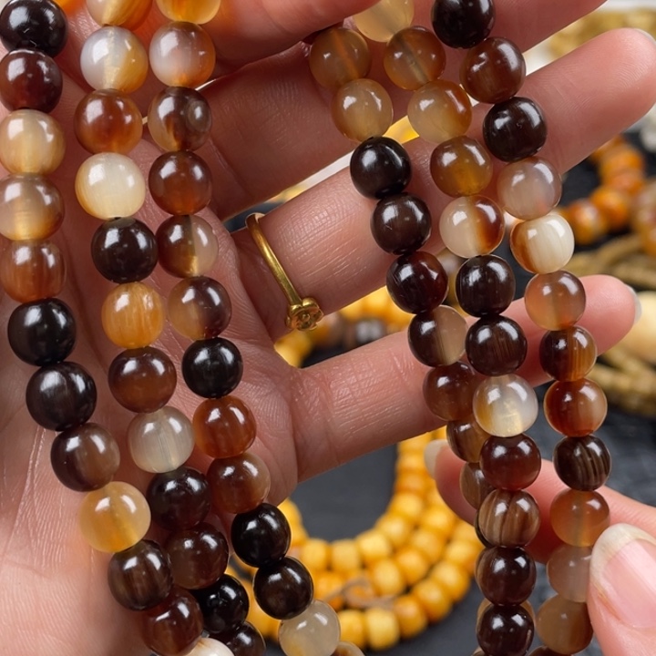 驼骨其他牦牛角圆珠0.8/108