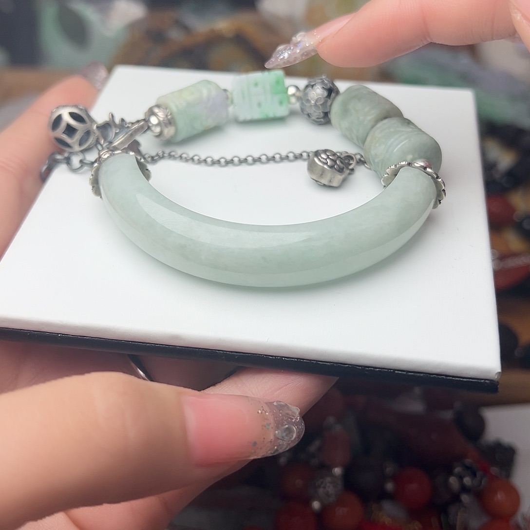 翡翠吊坠(赠链)未镶嵌囍*吊坠