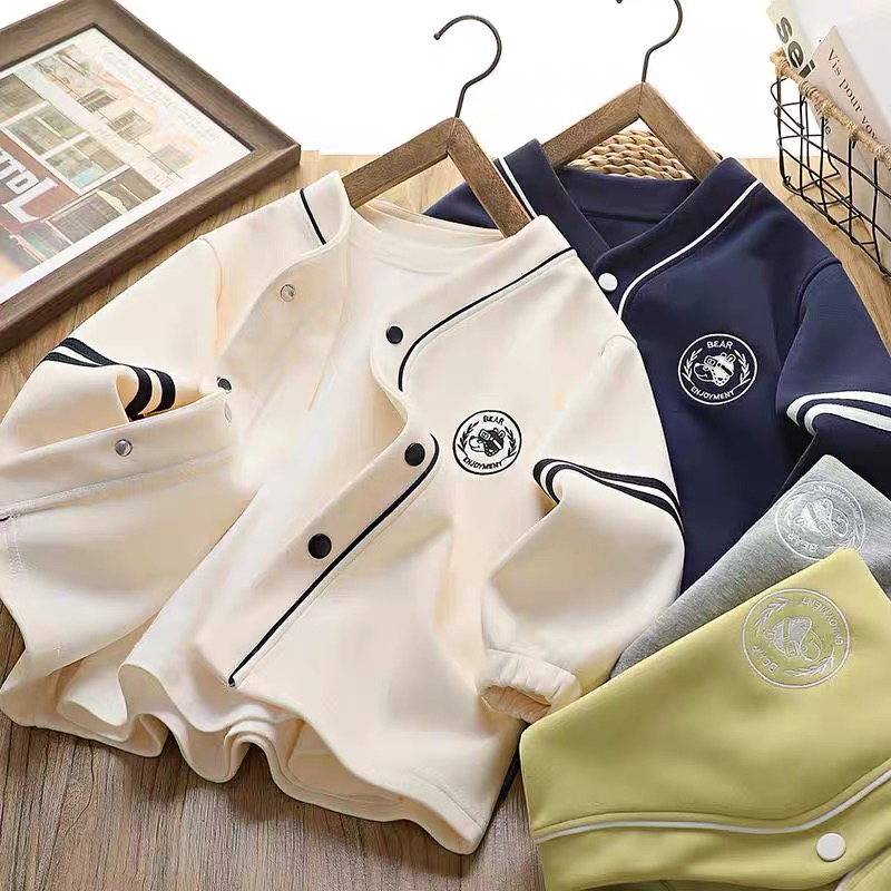 男童针织开衫外套春秋装2025新款儿童学院风上衣中大童洋气棒球服