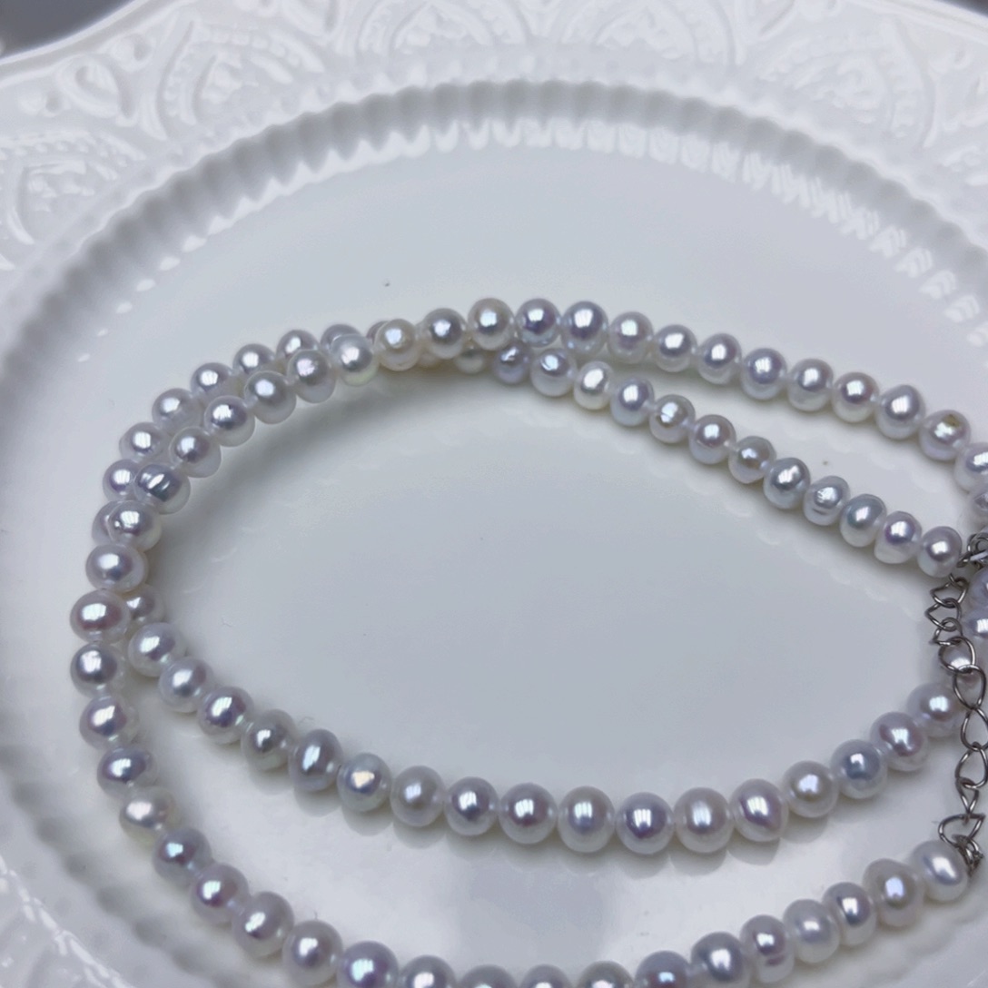 淡水珍珠颈饰银S925镶嵌