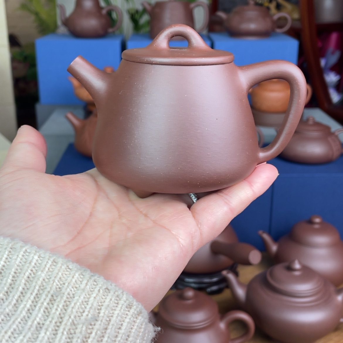 【闪购商品】紫砂茶壶中槽青高石瓢壶～容量：200