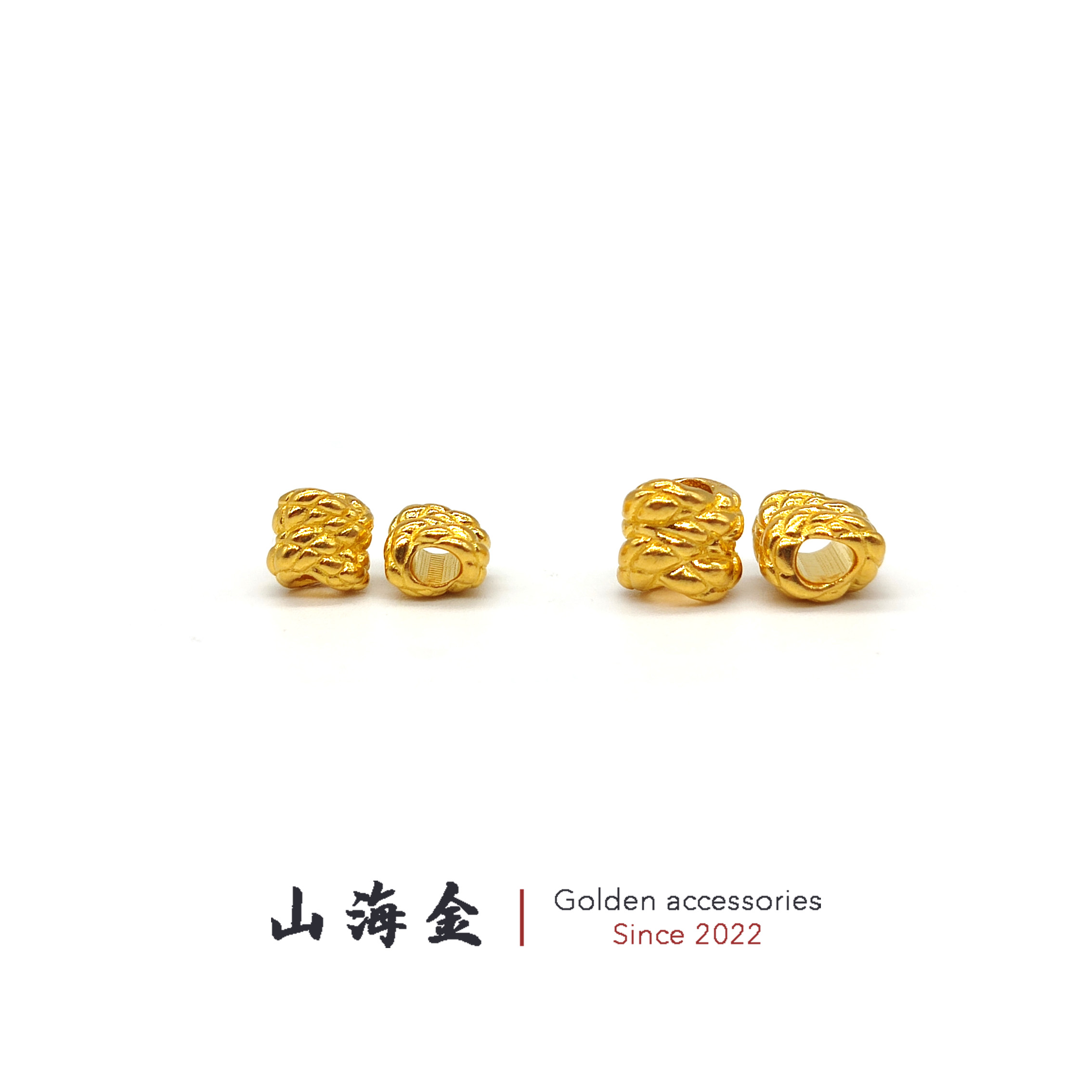 山海金 24K黄金999足金蛇结金刚结线束背云绳束文玩手串菩提配饰