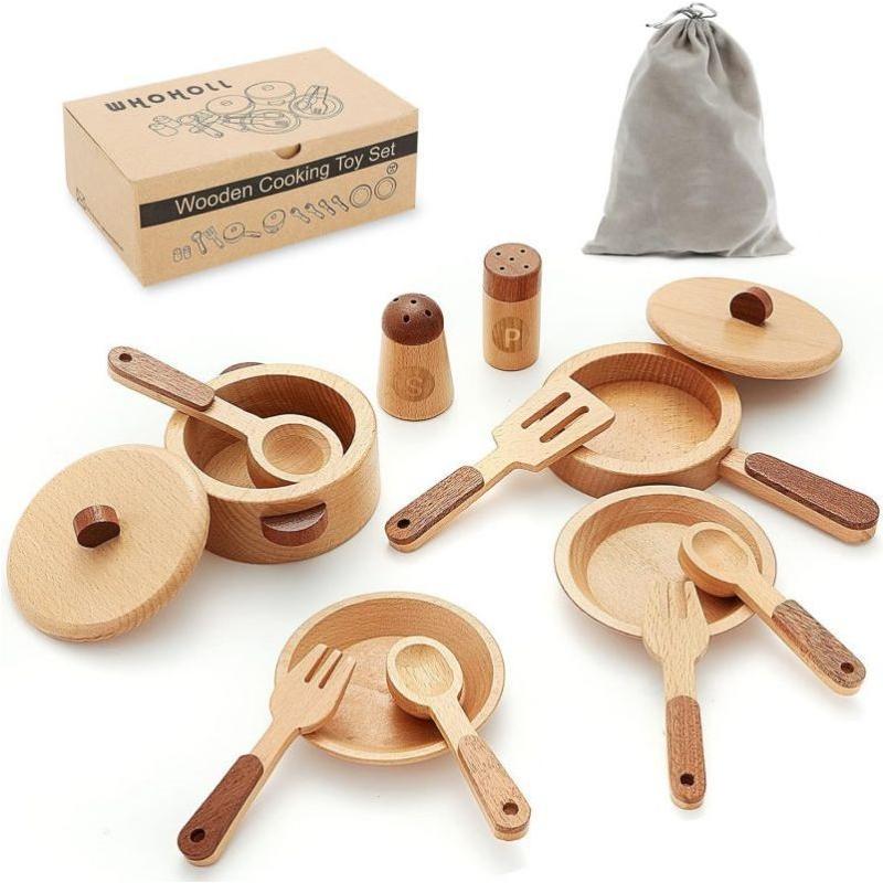 儿童原木色水果蔬菜切切看仿真过家家切切乐厨具蔬果认知木制玩具