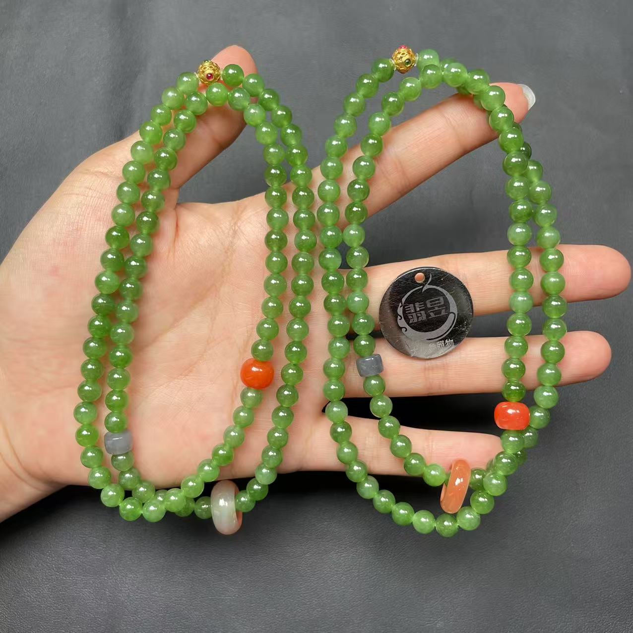 翡昱-N3-38248-628-和田玉珠链颈饰/约5+/约90颗/-多样性发其一-C