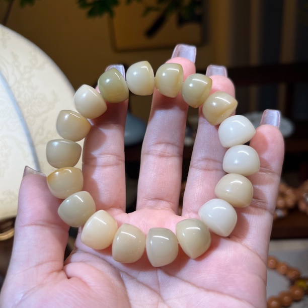 天然菩提根 碗珠 聚宝盆单圈手串