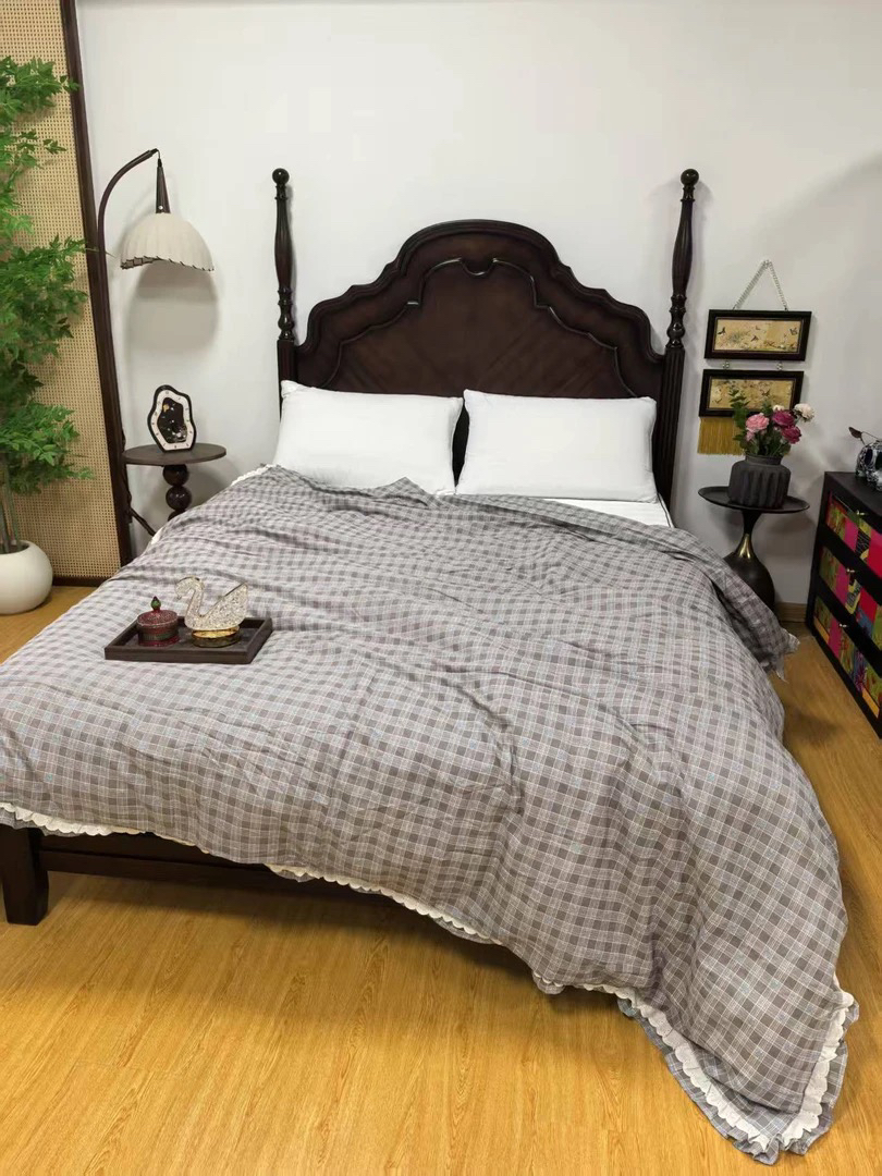 GY双层纱花边款双人被套加大220*240微瑕～M200